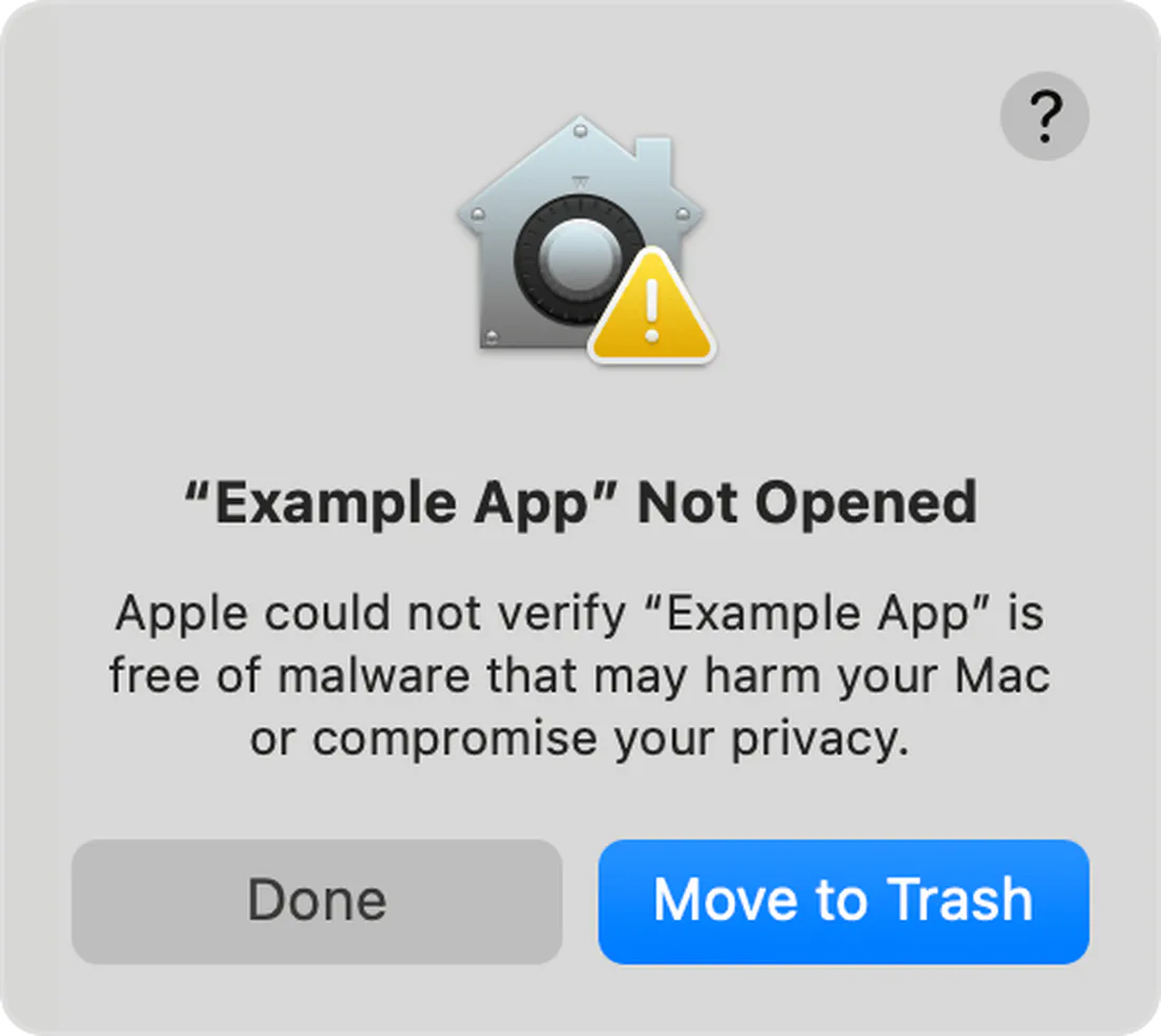 macOS Gatekeeper warning when opening Export iCloud for the first time